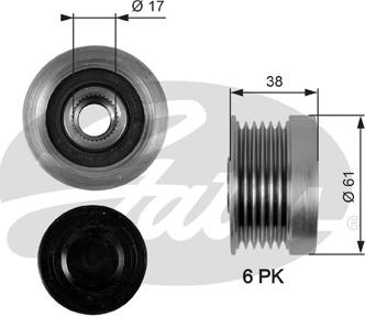 Gates OAP7036 - Puleggia cinghia, Alternatore www.autoricambit.com