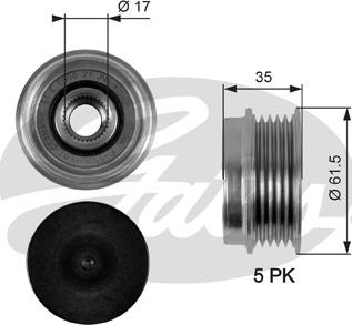 Gates OAP7033 - Puleggia cinghia, Alternatore www.autoricambit.com