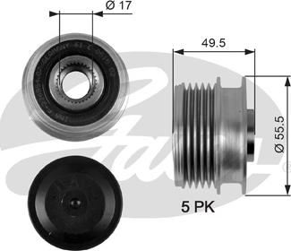 Gates OAP7079 - Puleggia cinghia, Alternatore www.autoricambit.com