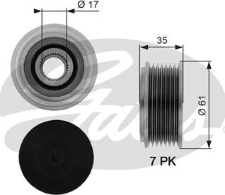 Gates OAP7070 - Puleggia cinghia, Alternatore www.autoricambit.com