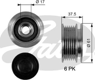 Gates OAP7072 - Puleggia cinghia, Alternatore www.autoricambit.com