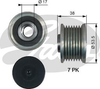 Gates OAP7190 - Puleggia cinghia, Alternatore www.autoricambit.com