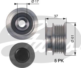 Gates OAP7145 - Puleggia cinghia, Alternatore www.autoricambit.com