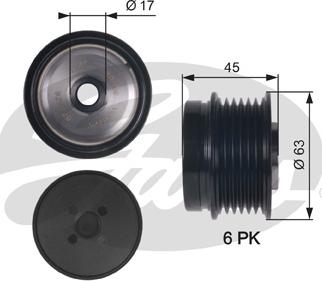 Gates OAP7141 - Puleggia cinghia, Alternatore www.autoricambit.com