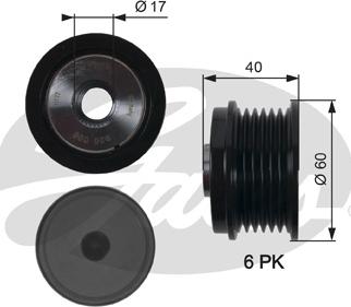 Gates OAP7154 - Puleggia cinghia, Alternatore www.autoricambit.com