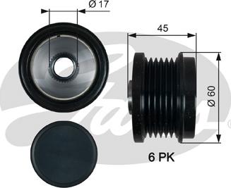 Gates OAP7155 - Puleggia cinghia, Alternatore www.autoricambit.com