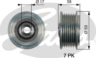 Gates OAP7169 - Puleggia cinghia, Alternatore www.autoricambit.com