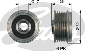 Gates OAP7168 - Puleggia cinghia, Alternatore www.autoricambit.com