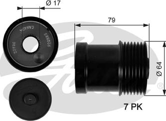 Gates OAP7104 - Puleggia cinghia, Alternatore www.autoricambit.com