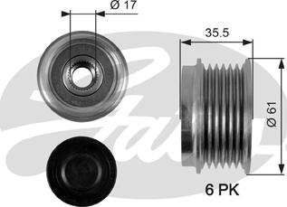 Gates OAP7100 - Puleggia cinghia, Alternatore www.autoricambit.com