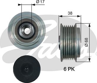 Gates OAP7185 - Puleggia cinghia, Alternatore www.autoricambit.com