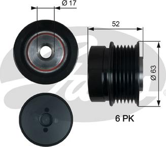 Gates OAP7187 - Puleggia cinghia, Alternatore www.autoricambit.com