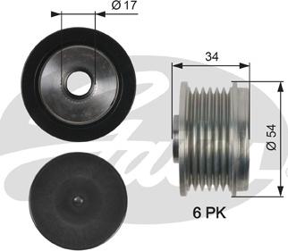 Gates OAP7135 - Puleggia cinghia, Alternatore www.autoricambit.com