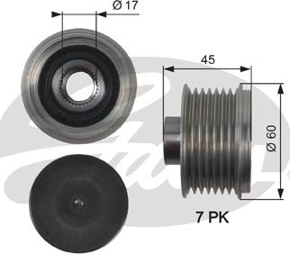 Gates OAP7136 - Puleggia cinghia, Alternatore www.autoricambit.com