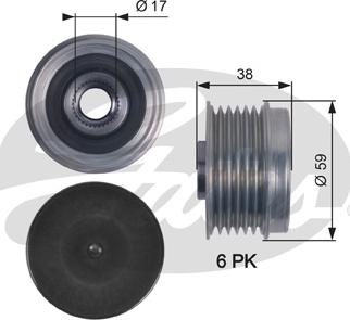 Gates OAP7130 - Puleggia cinghia, Alternatore www.autoricambit.com