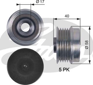 Gates OAP7132 - Puleggia cinghia, Alternatore www.autoricambit.com