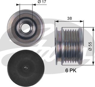 Gates OAP7124 - Puleggia cinghia, Alternatore www.autoricambit.com