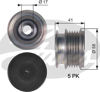 Gates OAP7126 - Puleggia cinghia, Alternatore www.autoricambit.com