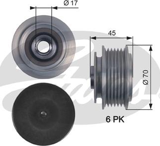 Gates OAP7128 - Puleggia cinghia, Alternatore www.autoricambit.com