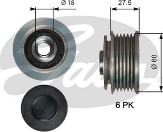 Gates OAP7176 - Puleggia cinghia, Alternatore www.autoricambit.com