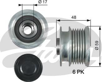 Gates OAP7178 - Puleggia cinghia, Alternatore www.autoricambit.com