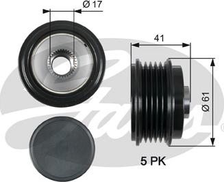 Gates OAP7173 - Puleggia cinghia, Alternatore www.autoricambit.com