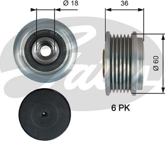 Gates OAP7215 - Puleggia cinghia, Alternatore www.autoricambit.com