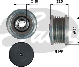 Gates OAP7216 - Puleggia cinghia, Alternatore www.autoricambit.com