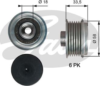 Gates OAP7210 - Puleggia cinghia, Alternatore www.autoricambit.com