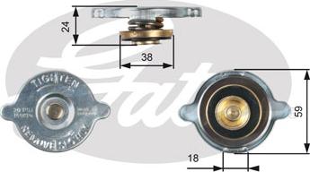 Gates RC125 - Tappo, radiatore www.autoricambit.com