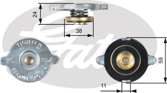 Gates RC120 - Tappo, radiatore www.autoricambit.com