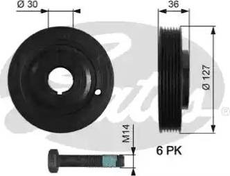 Gates TVD1097A - Puleggia cinghia, Albero a gomiti www.autoricambit.com