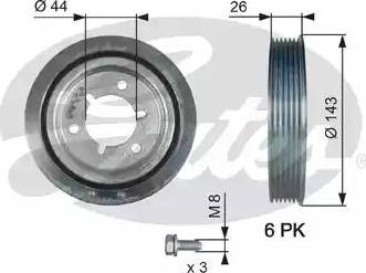 Gates TVD1055A - Puleggia cinghia, Albero a gomiti www.autoricambit.com