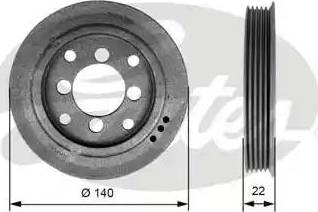 Gates TVD1058 - Puleggia cinghia, Albero a gomiti www.autoricambit.com