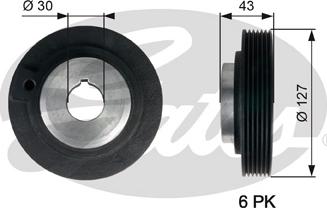 Gates TVD1066 - Puleggia cinghia, Albero a gomiti www.autoricambit.com