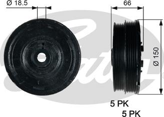 Gates TVD1068 - Puleggia cinghia, Albero a gomiti www.autoricambit.com