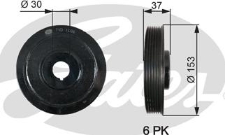 Gates TVD1006 - Puleggia cinghia, Albero a gomiti www.autoricambit.com