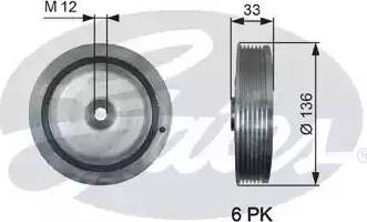 Gates TVD1008 - Puleggia cinghia, Albero a gomiti www.autoricambit.com