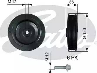 Gates TVD1010A - Puleggia cinghia, Albero a gomiti www.autoricambit.com