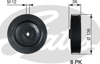 Gates TVD1010 - Puleggia cinghia, Albero a gomiti www.autoricambit.com