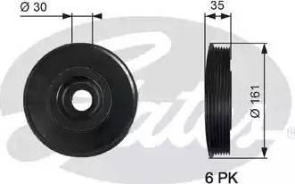 Gates TVD1025 - Puleggia cinghia, Albero a gomiti www.autoricambit.com