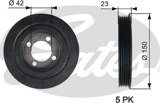 Gates TVD1026 - Puleggia cinghia, Albero a gomiti www.autoricambit.com