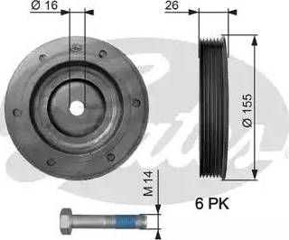 Gates TVD1020A - Puleggia cinghia, Albero a gomiti www.autoricambit.com