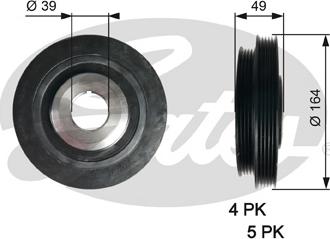 Gates TVD1114 - Puleggia cinghia, Albero a gomiti www.autoricambit.com