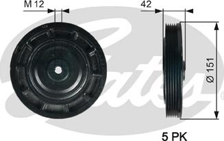 Gates TVD1116 - Puleggia cinghia, Albero a gomiti www.autoricambit.com