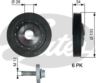 Gates TVD1113A - Puleggia cinghia, Albero a gomiti www.autoricambit.com