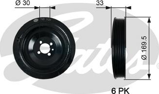 Gates TVD1131 - Puleggia cinghia, Albero a gomiti www.autoricambit.com