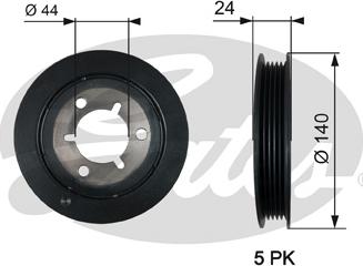 Gates TVD1125 - Puleggia cinghia, Albero a gomiti www.autoricambit.com