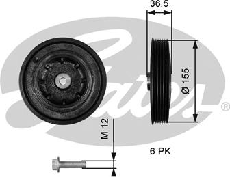 Gates TVD1128A - Puleggia cinghia, Albero a gomiti www.autoricambit.com