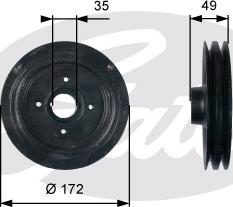 Gates TVD1123 - Puleggia cinghia, Albero a gomiti www.autoricambit.com